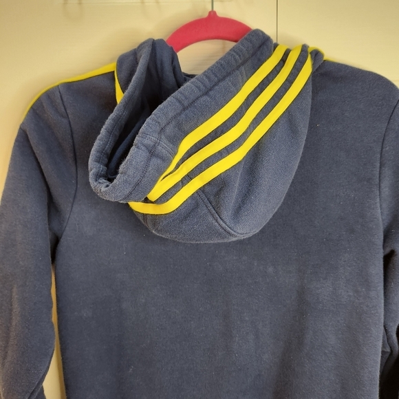 2015 Adidas Pullover Hooded Sweatshirt Boston 26.2 size XS Blue and Yellow - Picture 3 of 12